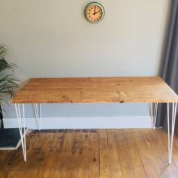 Industrial Desk With White Hairpin Legs - thumbnail 3