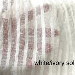Lace Trim Linen Curtain Panel Sheer Striped French Style Drapery - thumbnail 2