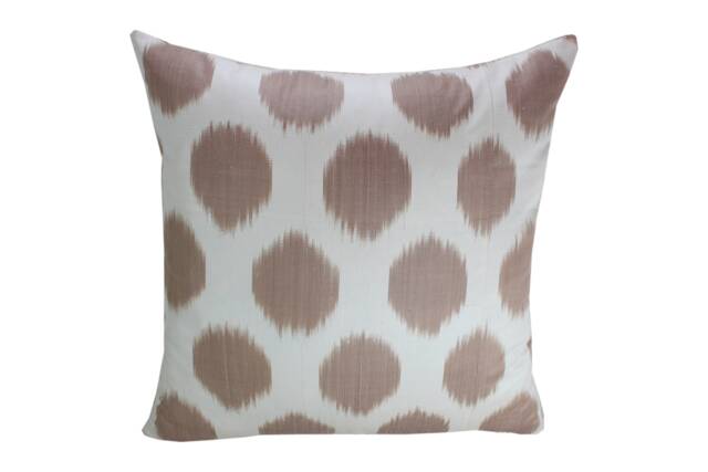Hand Dyed Brown Dot Ikat Pillow Cover - image 1