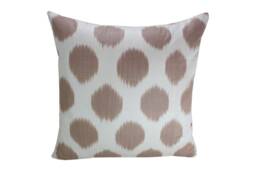 Hand Dyed Brown Dot Ikat Pillow Cover - thumbnail 1