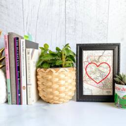 Arizona Heart Map - Custom Gift Anniversary For Him Framed Wedding Vintage Print Of W Hand-Embroidered - thumbnail 3