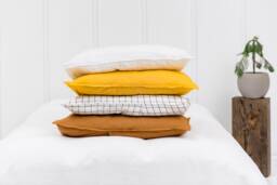 Natural Linen Pillow Cover, Stonewashed Organic Flax, Pure Pillowcase
