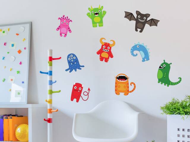 Monster Wall Stickers, Cute Sticker, Decal, Space Themed Nursery - image 1