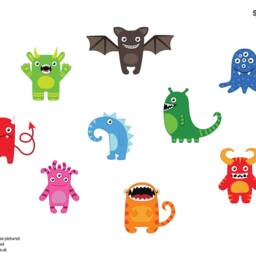 Monster Wall Stickers, Cute Sticker, Decal, Space Themed Nursery - thumbnail 2