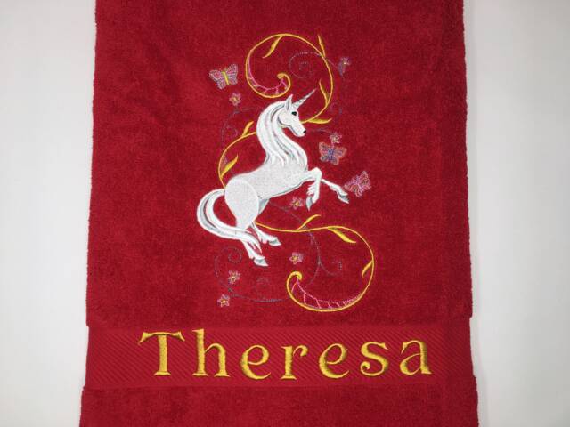Unicorn 06 Pegasus Guest Towel/Hand Bath 470-500 G/Meter Fairy Tale Name Personalized Embroidery - image 1