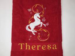 Unicorn 06 Pegasus Guest Towel/Hand Bath 470-500 G/Meter Fairy Tale Name Personalized Embroidery - thumbnail 1