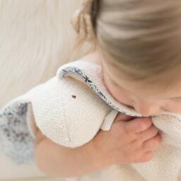 "Heirloom Bunny Lovey - Personalized Gift Organic Cotton + Liberty Of London ""Adelajda"