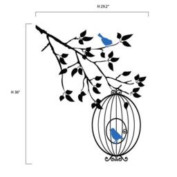 Wall Decals For Nursery Baby Room Designs Tree Branch With Birds Cage Sticker Home Decor By Decalisland - Sd 096 - thumbnail 2