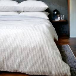 White Waffle Cotton Duvet Cover Set, All Sizes - thumbnail 2