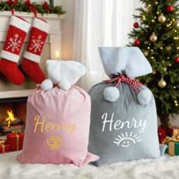 Santa Bag With Name, Christmas Gift Bag, 2025 Large Sack, Christmas Stocking Bag, Holiday Gift Bag, Santa Bag, Gift For Kids - thumbnail 3