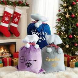 Santa Bag With Name, Christmas Gift Bag, 2025 Large Sack, Christmas Stocking Bag, Holiday Gift Bag, Santa Bag, Gift For Kids - thumbnail 2