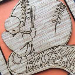 Baseball Picture Frame - 8x10 Holds 5x7 & 3x4 Photos - thumbnail 4