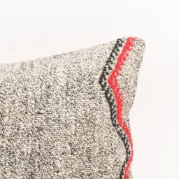 Handwoven Turkish Kilim Lumbar Pillow Wool Throw Pillow 16x24 - thumbnail 2