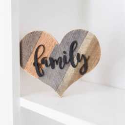 Mothers Day Gift, Family Sign, Wood Heart, Rustic Wall Decor, Farmhouse Kitchen Housewarming Love Country Decor - thumbnail 2