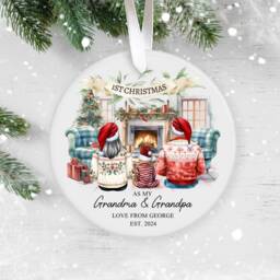Personalised First Christmas As Grandparents, Gift For Nanny Grandma Grandad, Family Keepsake Baby's 1st Christmas, Bauble - thumbnail 1