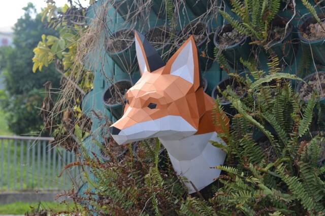 Fox Head Sculpture, Pre-Cutting Diy Papercraft Kit, Multi-Color Option???3D Wall Art, Low Poly Paper , Animals Head, Decor, Gift - image 1