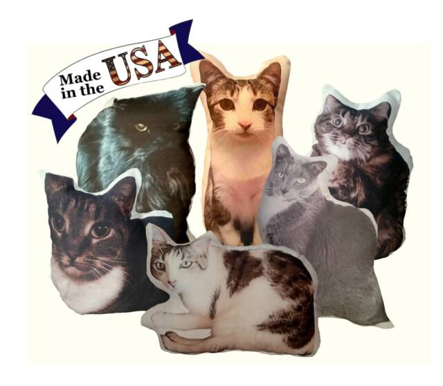 Huggable Custom Cat Photo Pillow, Mom Gift, Away At College Special Lover Lady Loss Bereavement Gift - image 1