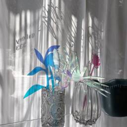 Exotic Future Flowers - Objects D'art, Decorative Flowers, Acrylic Bouquet, Iridescent Home Decore, Retro Romantic Exotic, Funky Homeware - thumbnail 3