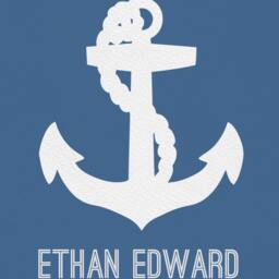 Nautical Nursery Art Print - Anchor Personalized Baby Gifts Boy Wall Shower - thumbnail 2