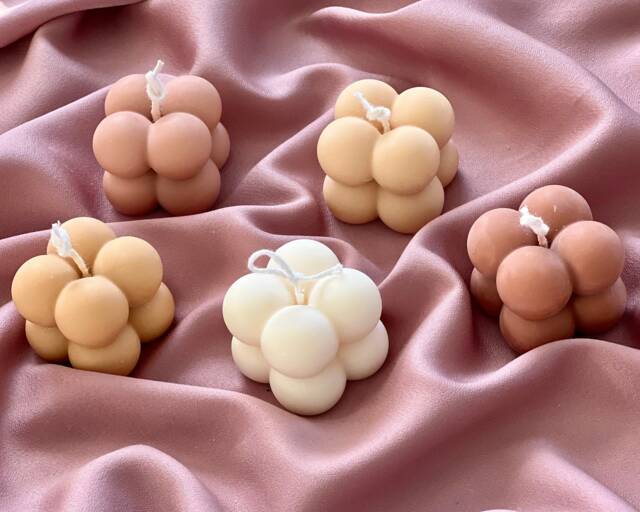 Mini Soy Bubble Candle Set - Unscented Home Decor, Wedding Favors - image 1