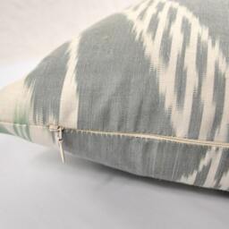 Hand Dyed Gray Ikat Pillow Cover - thumbnail 4