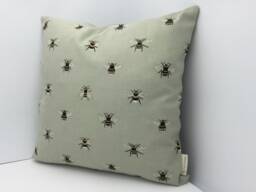 Bees Pale Green Cushion With Inner Pad, Sophie Allport Design - thumbnail 1