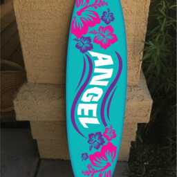 Custom Surfboard Wall Decor Hawaiian Beach Art, Personalized Name - thumbnail 2