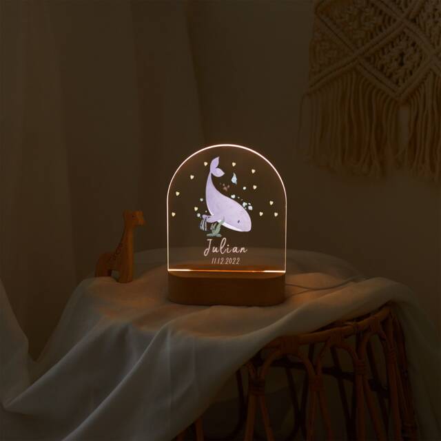 Cute Kawaii Whale Lamp For Bedroom Decor, Night Light With Dimmable, Birthday Gift Ideas Baby Toddler Children Girls - image 1