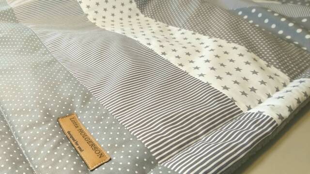 stripes - Patchwork Baby Blanket Bedspread Cuddly Blanket With Name - image 1