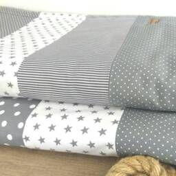 stripes - Patchwork Baby Blanket Bedspread Cuddly Blanket With Name - thumbnail 2