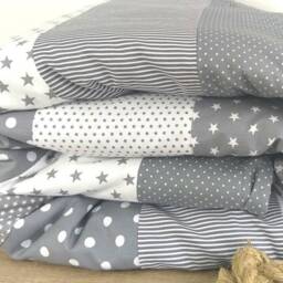 stripes - Patchwork Baby Blanket Bedspread Cuddly Blanket With Name - thumbnail 3