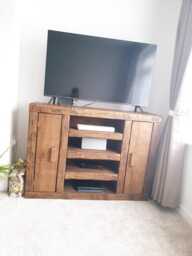 Rustic Tv Unit Made From Old French Wood - thumbnail 1