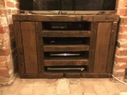 Rustic Tv Unit Made From Old French Wood - thumbnail 2