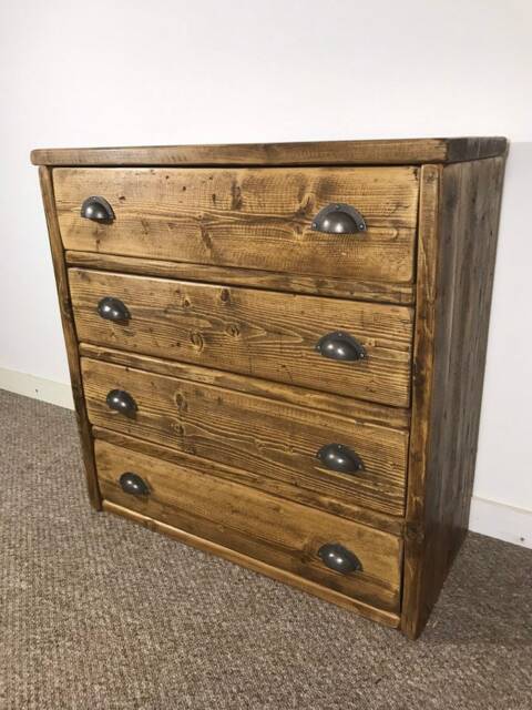 Extra Chunky Recliamed Pine Chest Of Drawers With 4 Hoomaniatessa Custom - image 1