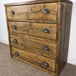 Extra Chunky Recliamed Pine Chest Of Drawers With 4 Hoomaniatessa Custom - thumbnail 3