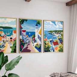 Set Of 3 Mackinac Island Posters, Michigan Usa Travel Prints, Coastal Wall Art Sets, Scenic Landscape Poster Decor, Print Gift - thumbnail 3
