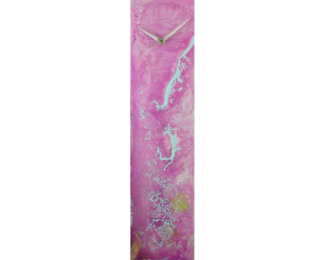 Purple Wall Clock For Modern Home Decor, Unique Abstract Art, Housewarming Gift Glass Art New Present - image 1