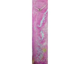 Purple Wall Clock For Modern Home Decor, Unique Abstract Art, Housewarming Gift Glass Art New Present
