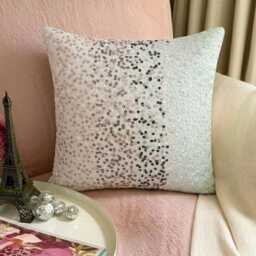 Sequin Embroidered Ombre Pattern, Pastel Pink Art Silk, 24x24/26x26 Modern Euro Sham - thumbnail 2