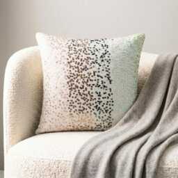 Sequin Embroidered Ombre Pattern, Pastel Pink Art Silk, 24x24/26x26 Modern Euro Sham - thumbnail 1