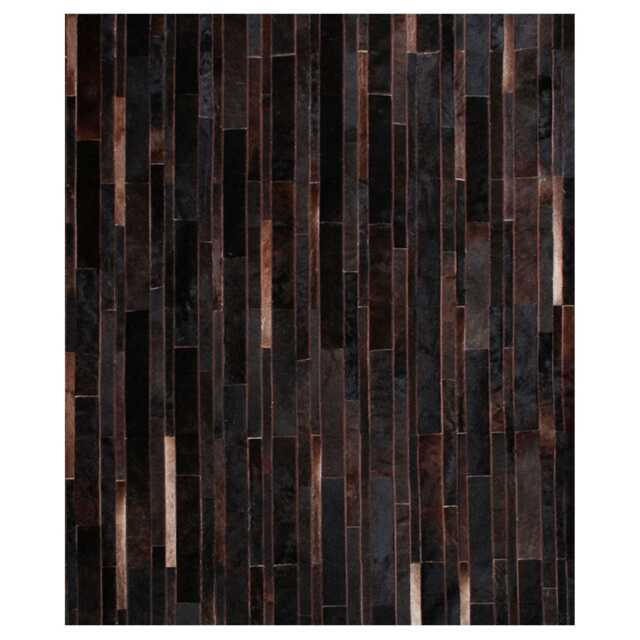 Brown Cowhide Patchwork Rug in Stripes By Shine Rugs - Various Sizes - image 1