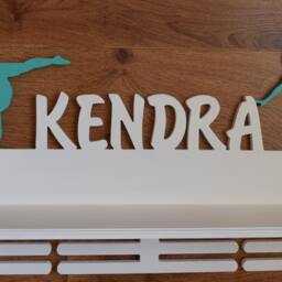 Gift For Girl Personalized Birthday Sport Wall Wood Medal Holder Trophy Shelf Gymnastic Race Display Case Custom Hanger - thumbnail 3
