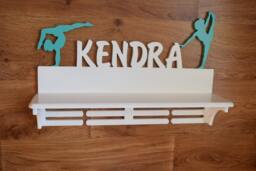 Gift For Girl Personalized Birthday Sport Wall Wood Medal Holder Trophy Shelf Gymnastic Race Display Case Custom Hanger - thumbnail 1