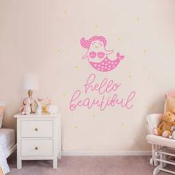 Mermaid Nursery Wall Decals Baby Girl Room Decor - thumbnail 1
