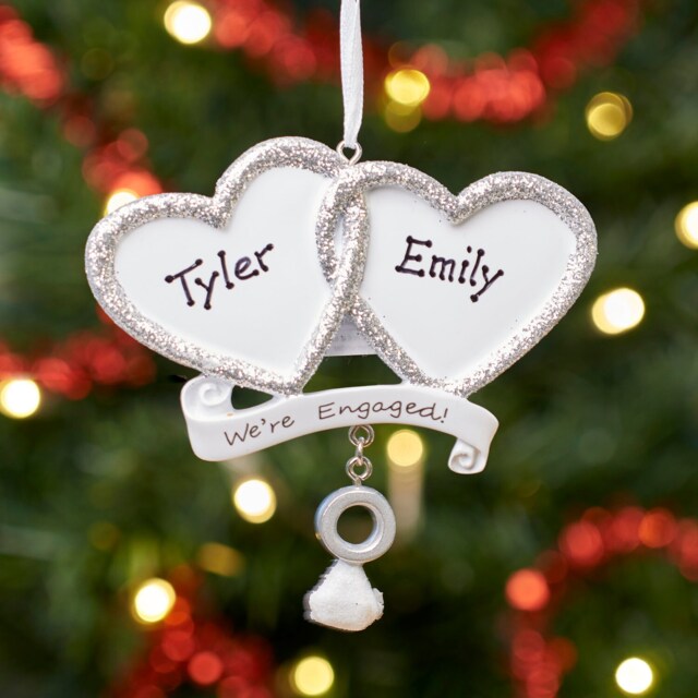 Personalised Christmas Tree Ornament Decoration - We're Engaged