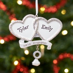 Personalised Christmas Tree Ornament Decoration - We're Engaged