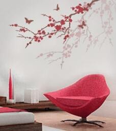 Stencil Sakura & Butterflies. Reusable Stencils Better Than Wall Decals