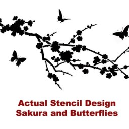 Stencil Sakura & Butterflies. Reusable Stencils Better Than Wall Decals - thumbnail 4