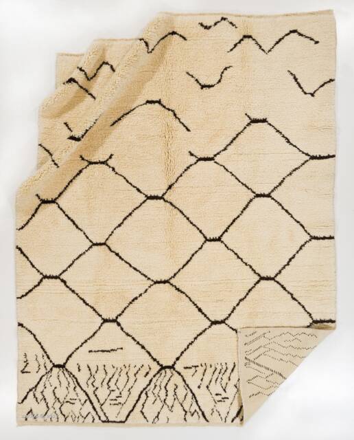 Handmade Beige Berber Rug Moroccan Atlas Design, 8x10 - image 1