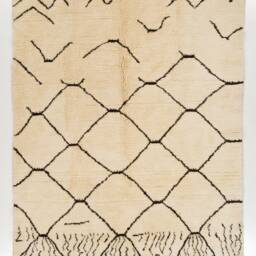 Handmade Beige Berber Rug Moroccan Atlas Design, 8x10 - thumbnail 2